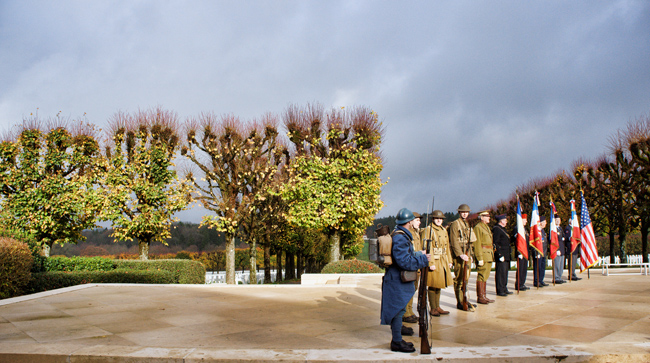 Photograph of Meuse_Argonne American Cemetery Veterans Day 2015 tribute.